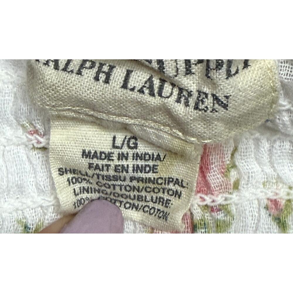 Ralph Lauren Denim & Supply white Sundress 100% Cotton gauze floral print Size L - Picture 6 of 13